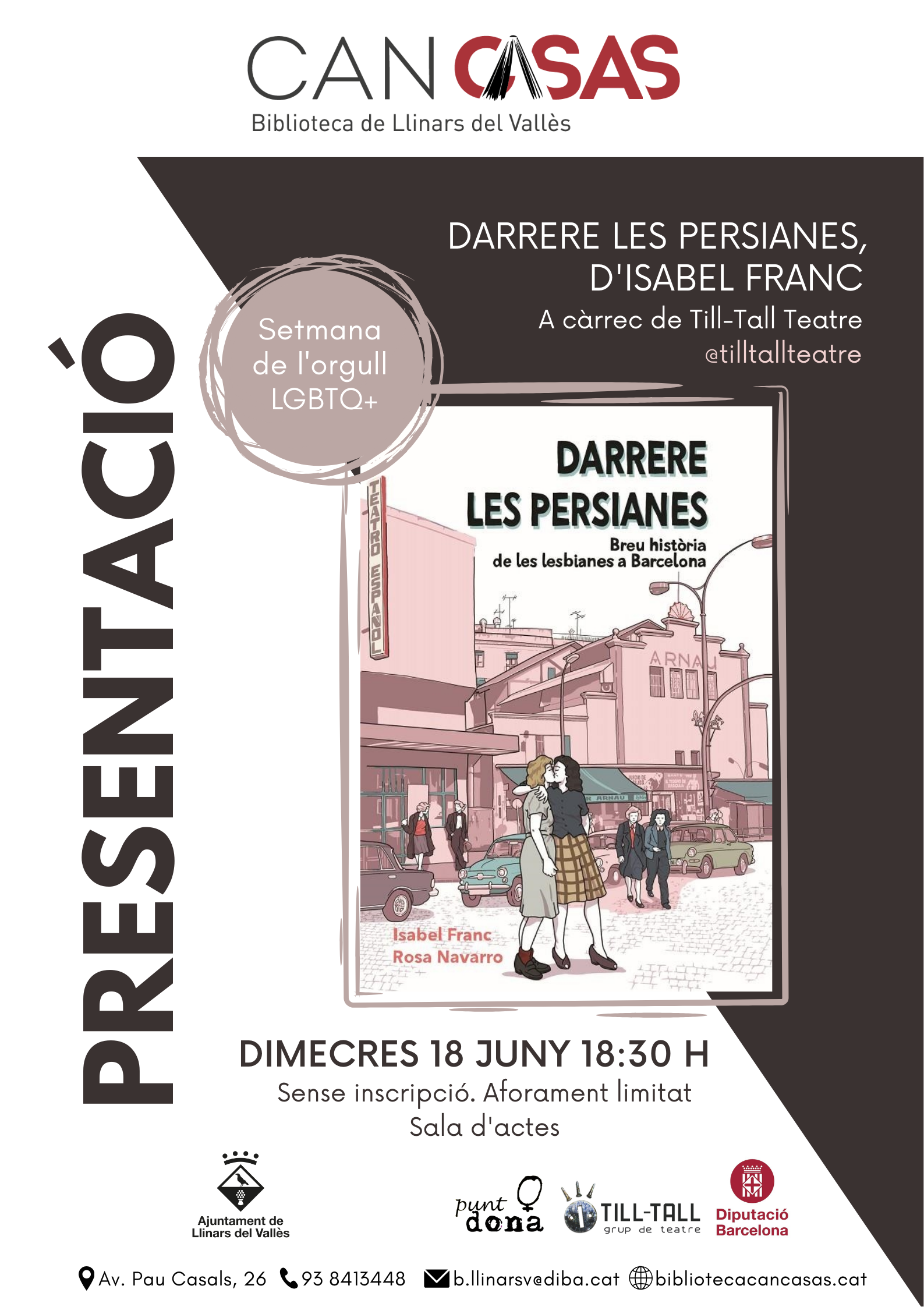 Cartell presentació Darrera les persianes juny 2025