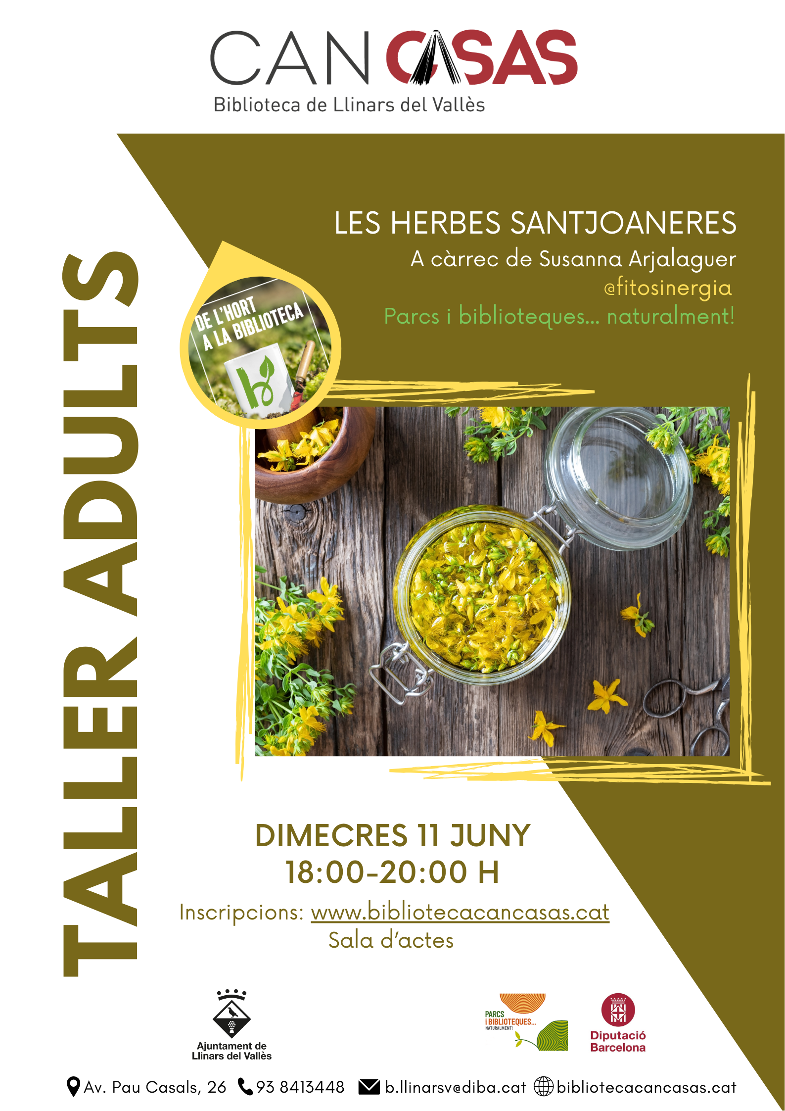 Cartell taller adults herbes santjoaneres juny 2025